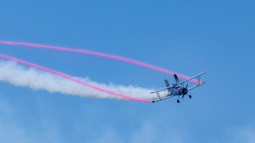 Daring Wingwalker Stunt at Aerial Show