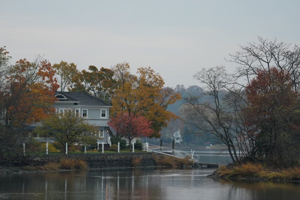 Scenic Autumn Waterfront Home in Stamford