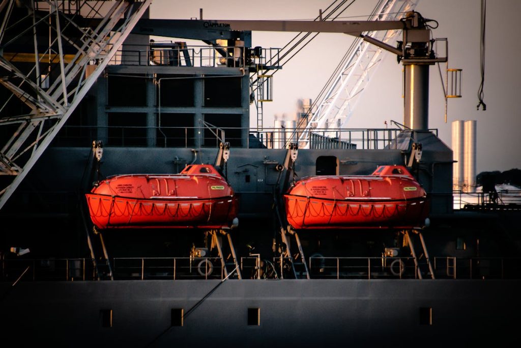 Aerial View Photography of Two Red Submarines