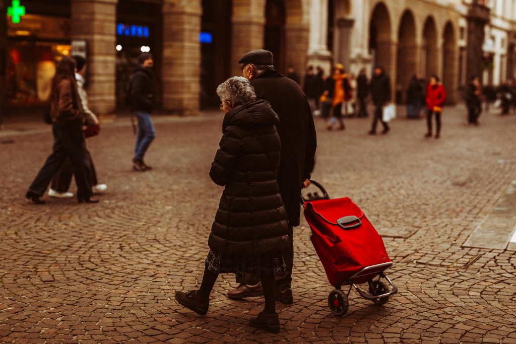 Elderly Couple Walking