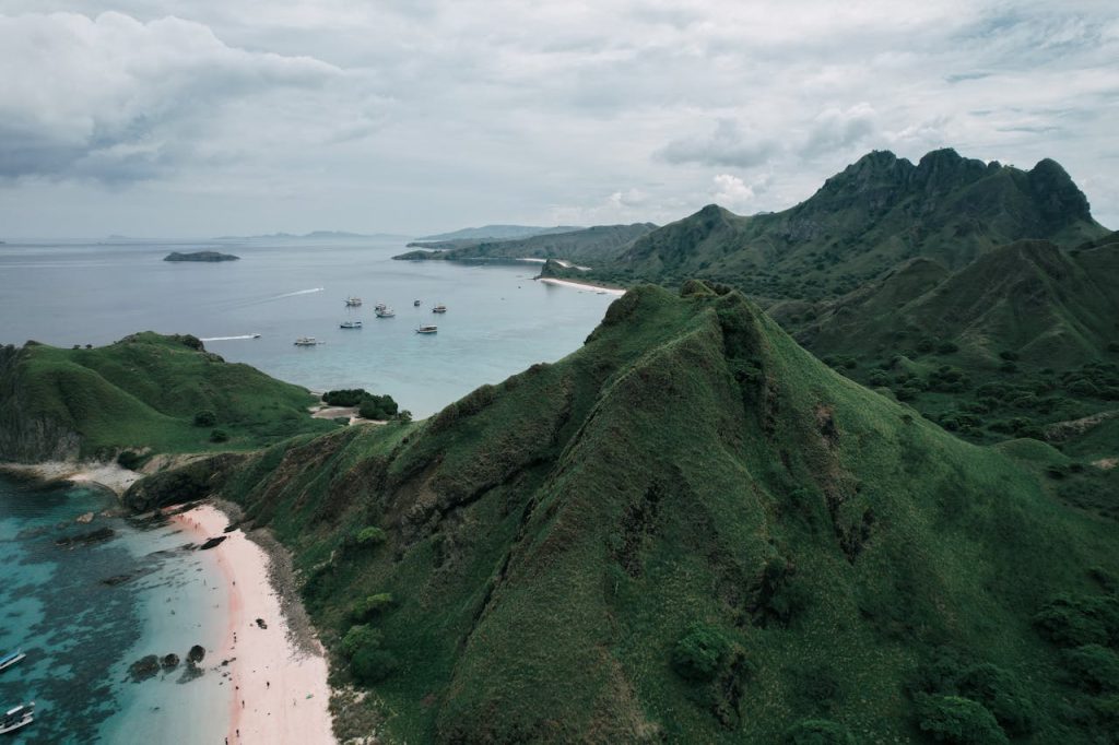 Aerial View of Padar Island, Indonesia's Pink Beach