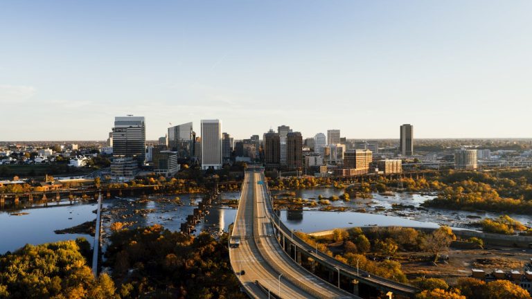 Aerial View of Richmond Virginia Skyline
