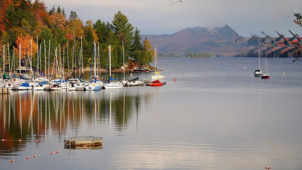Serene Autumn Marina with Reflective Waterscape