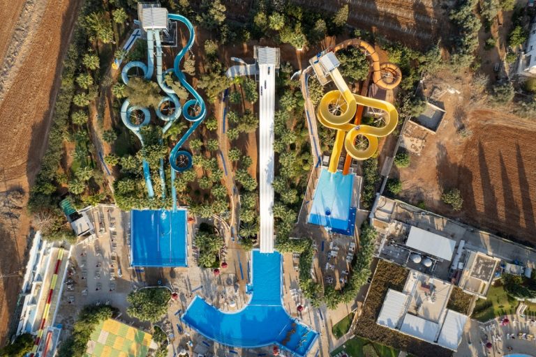 Water Slides and Swimming Pools of Tourist Resort