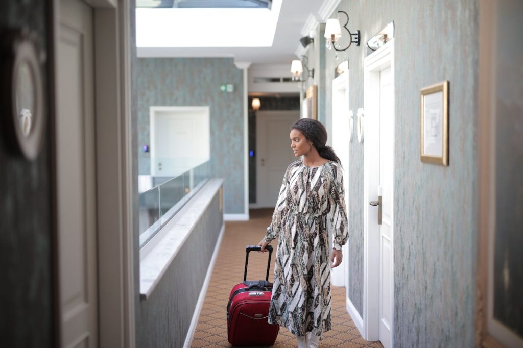 Woman Pulling Her Luggage
