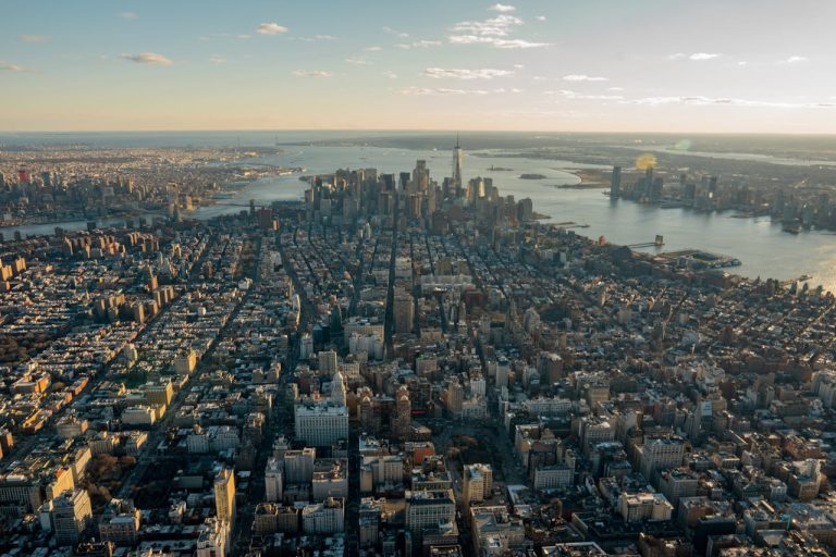 Buildings in City in Birds Eye View