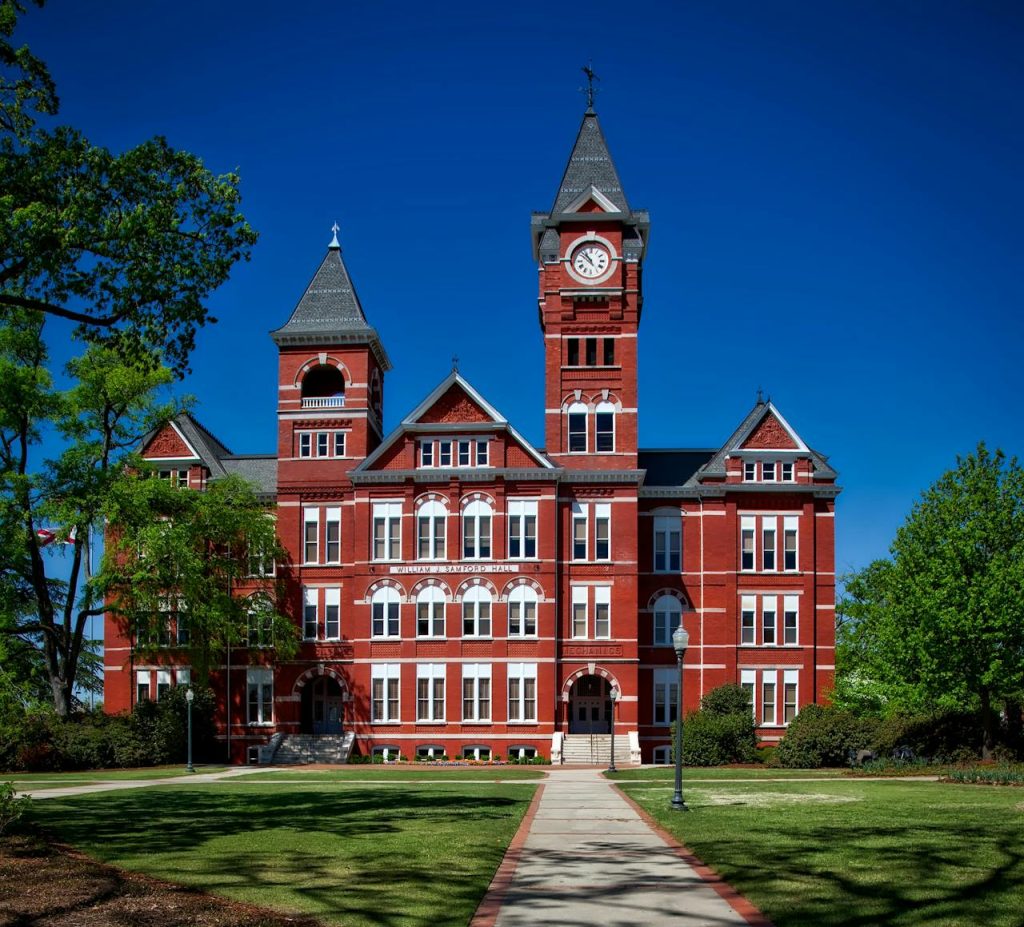 Red Building With Clock Tower
