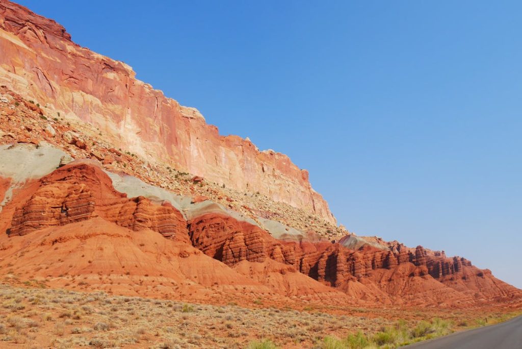 Stunning Red Rock Landscape Against Clear Blue Sky