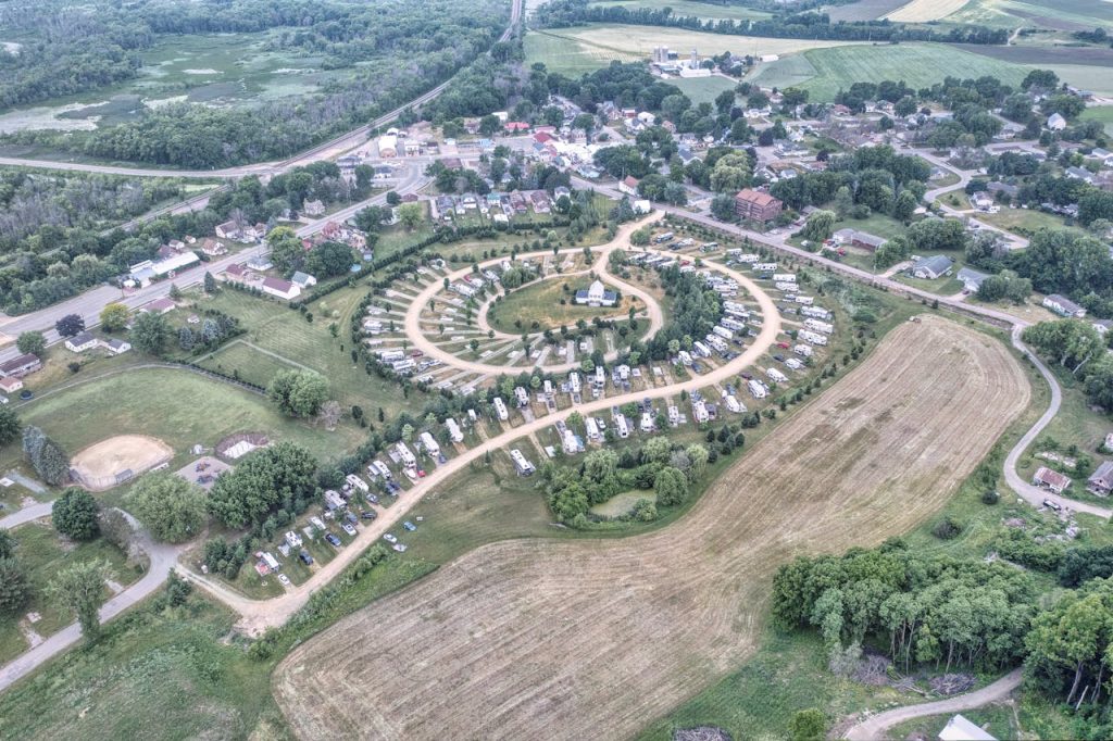 Aerial View of Village