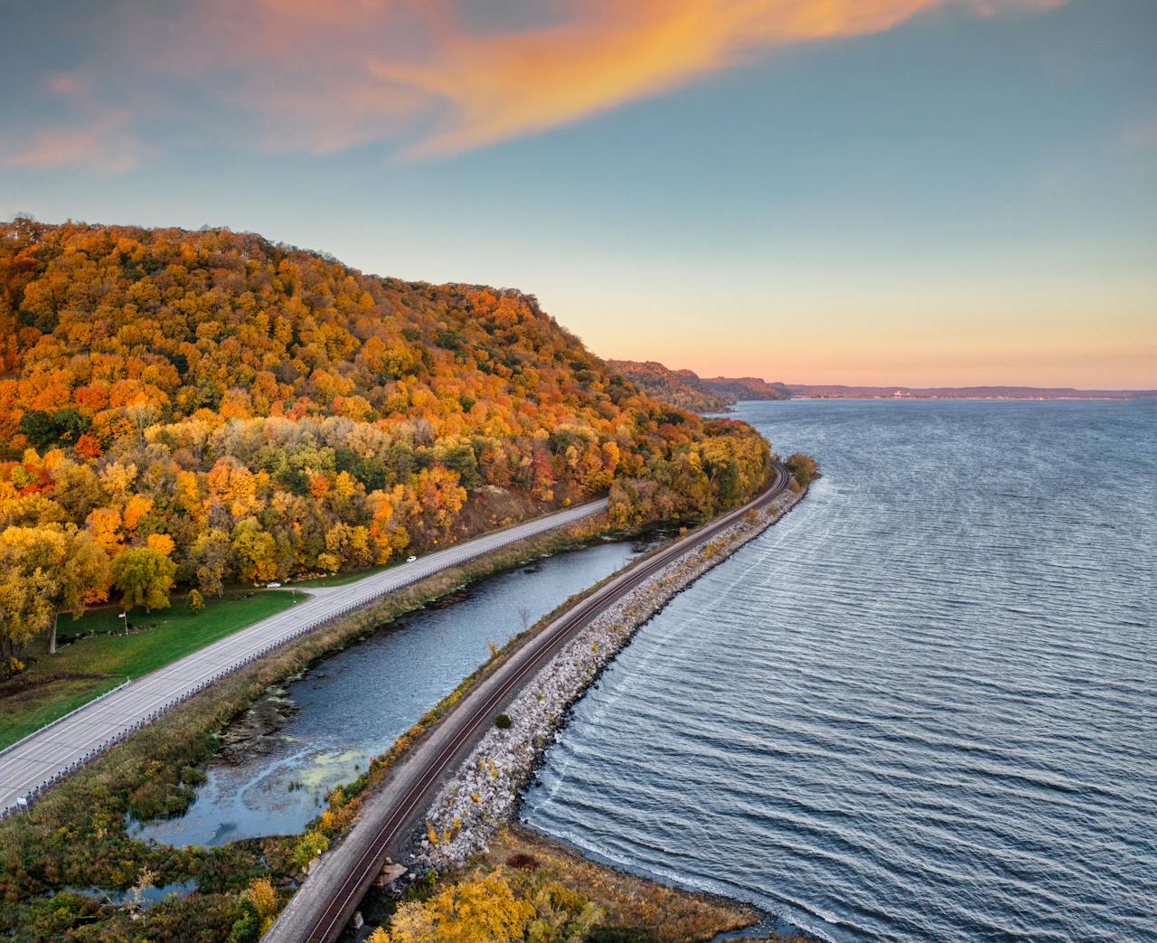 Track and Road along Coastline