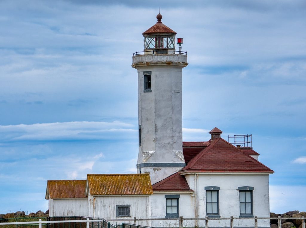 Old Rural Point Wilson Lighthouse in Port Townsend in USA
