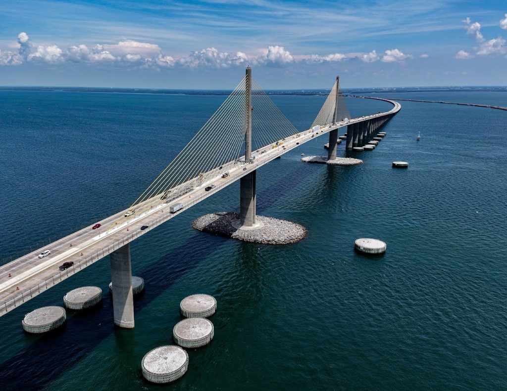 The Sunshine Skyway Bridge in Florida