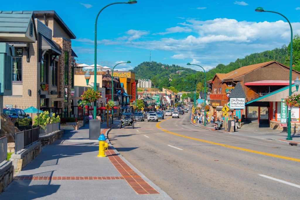 Charming Main Street in Gatlinburg, Tennessee