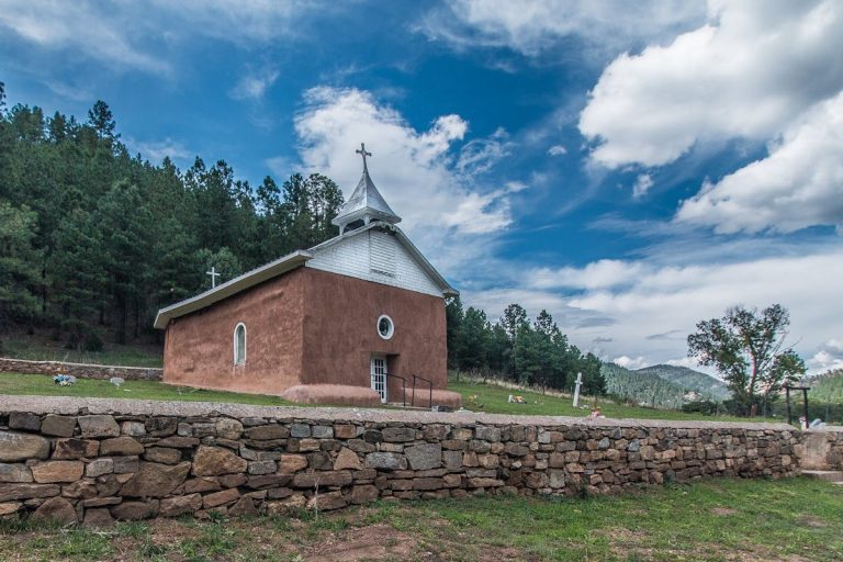 Church Under Blue Sky in Pecos, NM, United States