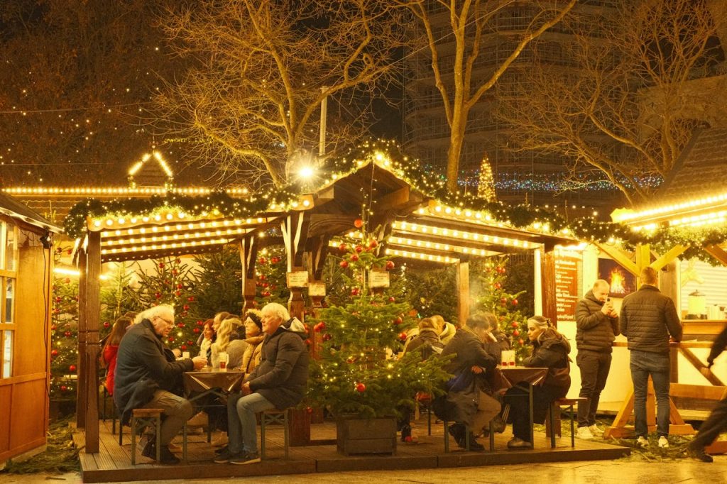 Vibrant Berlin Christmas Market at Night