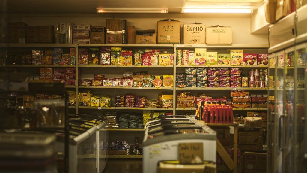 Cozy Corner of an Asian Grocery Store Interior