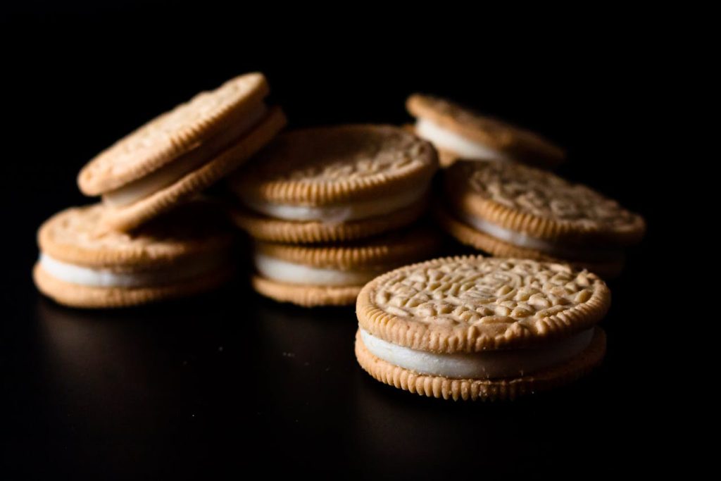 Brown Cookies on Black Surface