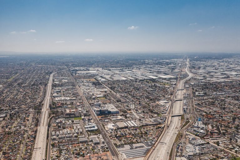 Aerial Shot of City, Los Angeles, California, USA