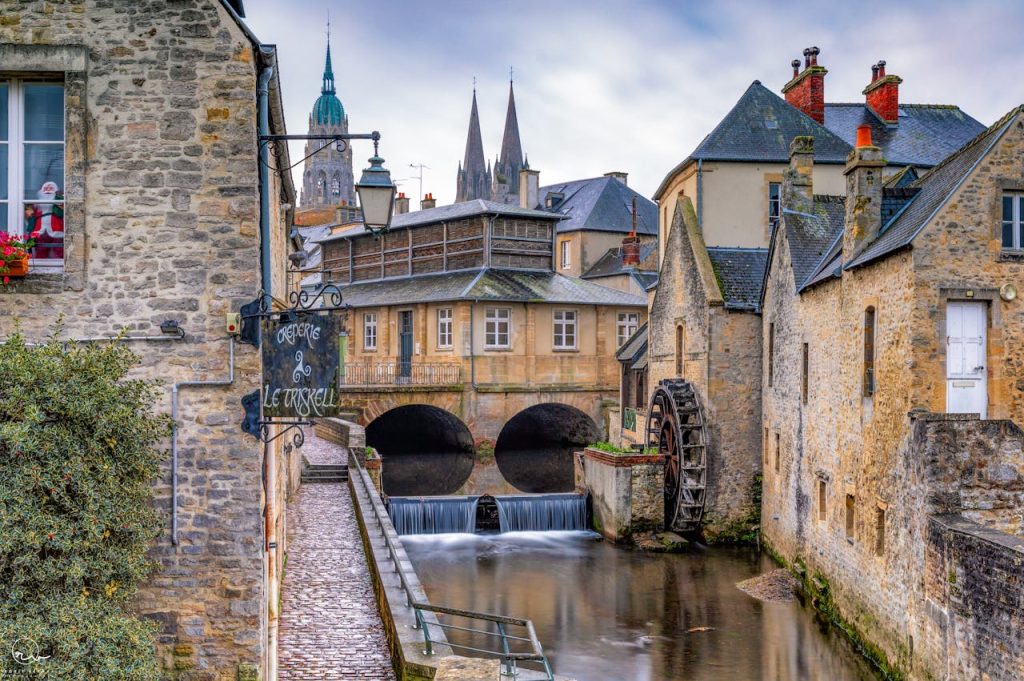 Charming Canal Scene in Bayeux, Normandy

