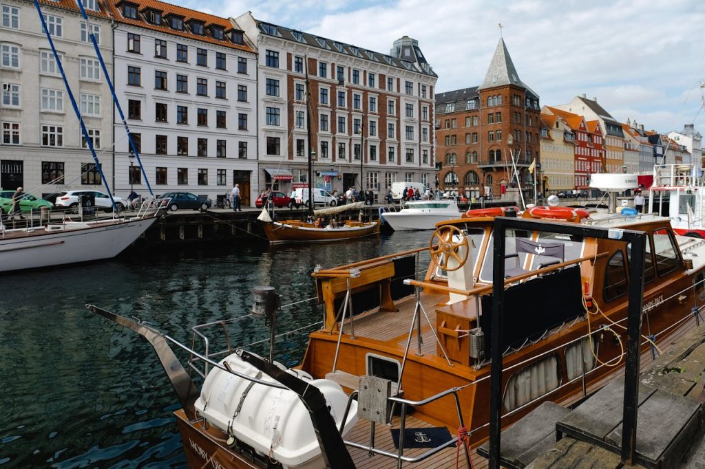 Several Boats Floating in a Canal