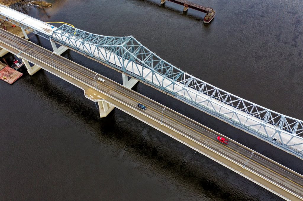Aerial Shot Of Bridge in MN, United States