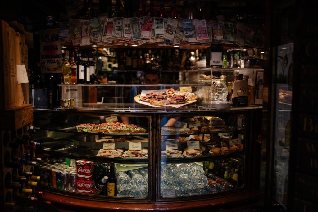 Assorted Food on Display Counter
