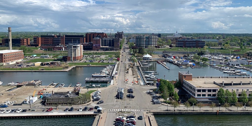 Erie PA skyline from tower observation deck