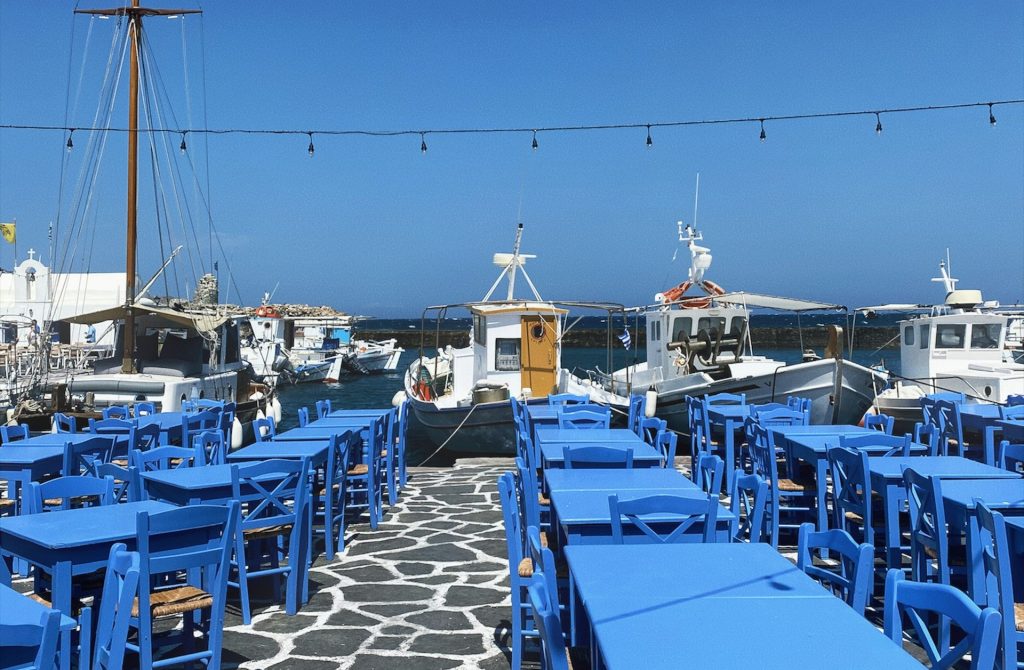 Late Ferry Taverna, Paros (Fictional Composite)