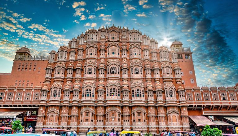 Brown Concrete Building Under Blue Cloudy Sky, Jaipur, RJ, India