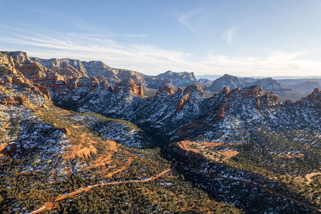 Brown and Gray Mountains Under Blue Sky