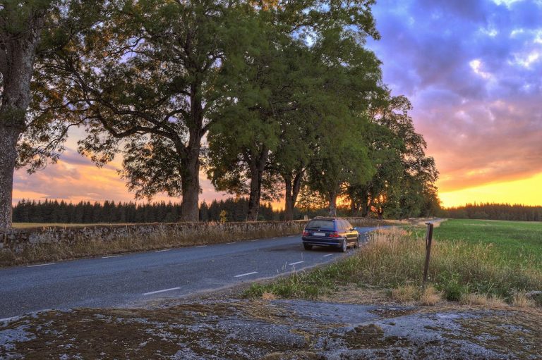Farm Roads At Sunset With No Signal