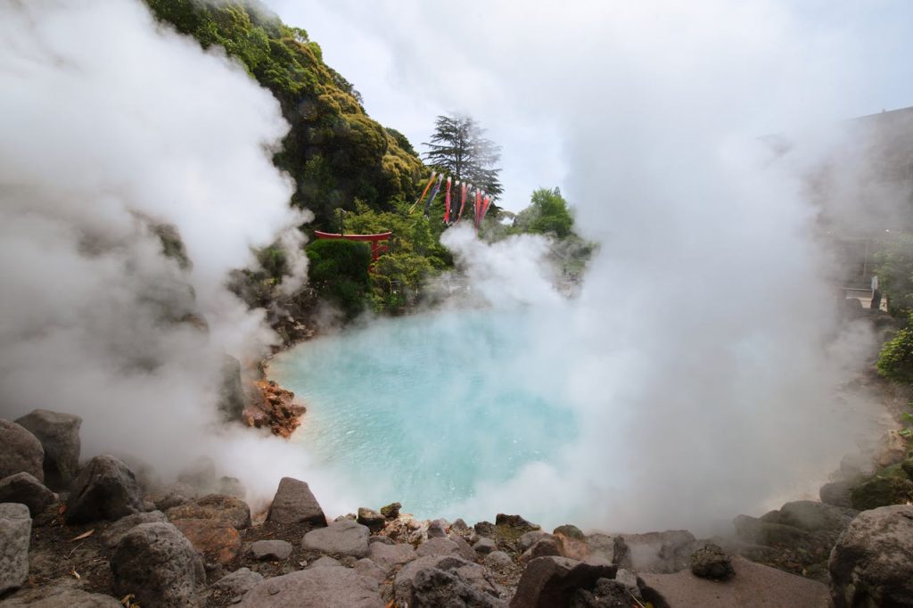 Steam from a Hot Spring in Beppu, Oita, Japan