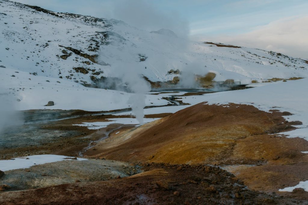 Steam coming out from a Rock Formation 