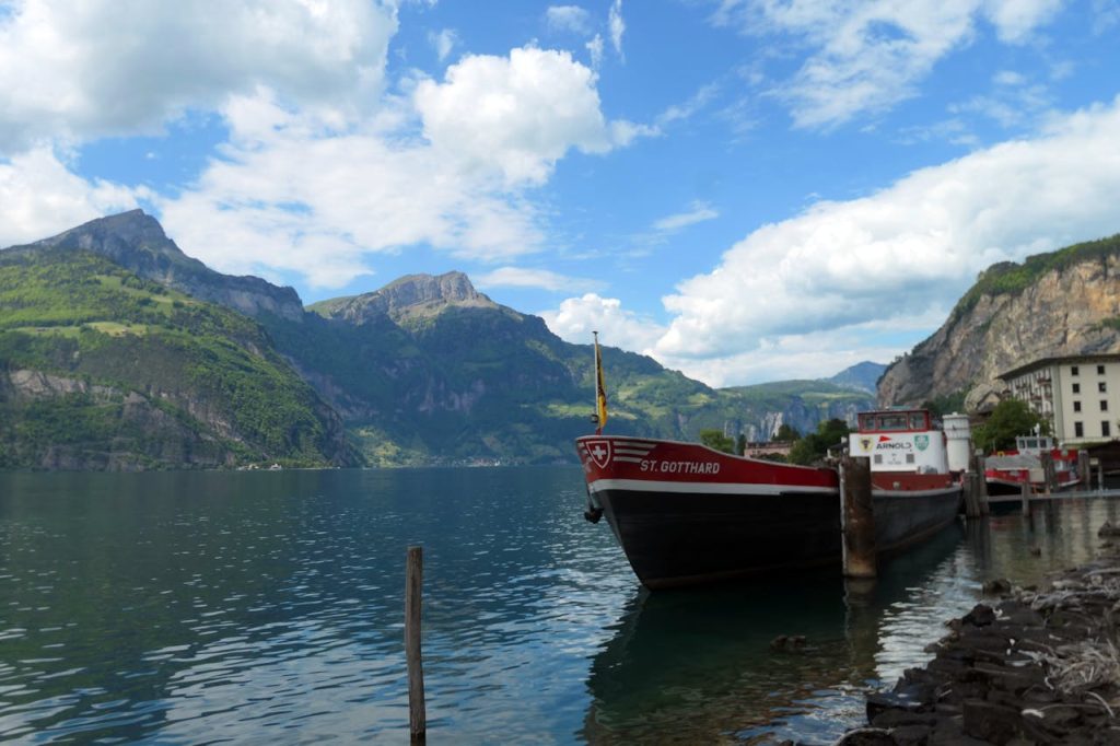 Historic Ship on Lake Lucerne in Flüelen, Switzerland