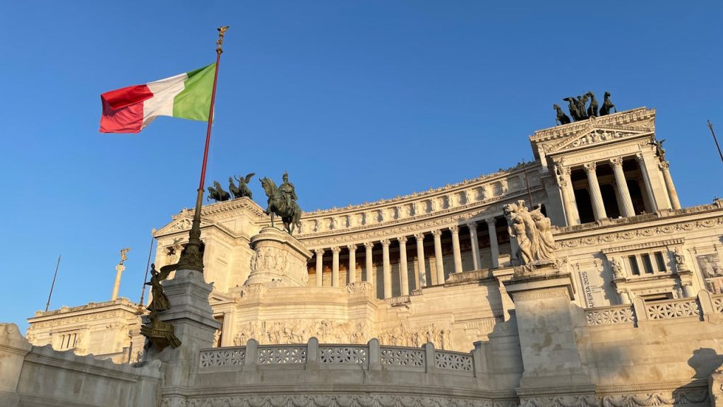 Altare della Patria in Rome during Golden Hour