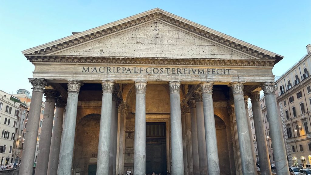 Front View of the Pantheon in Rome, Italy