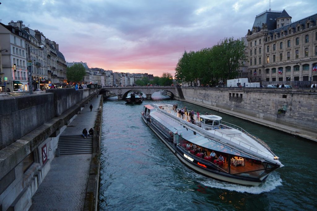 Scenic Seine River Cruise at Sunset in Paris