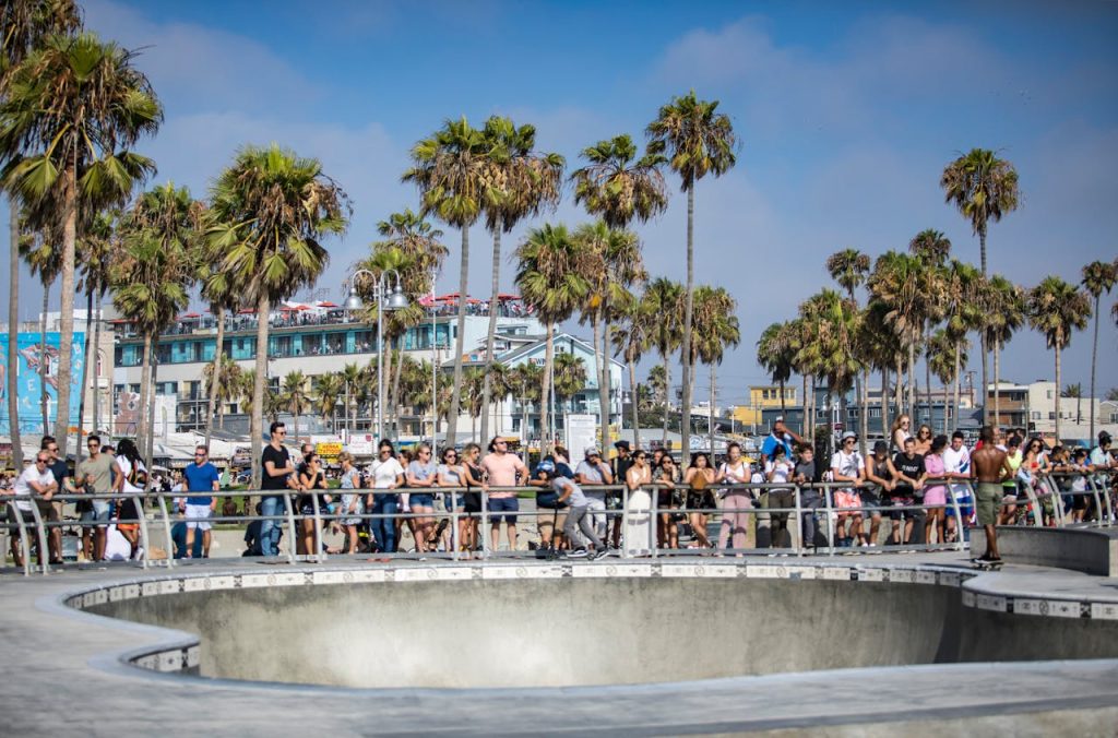 Crowd Enjoying the Venice Beach Skate Park