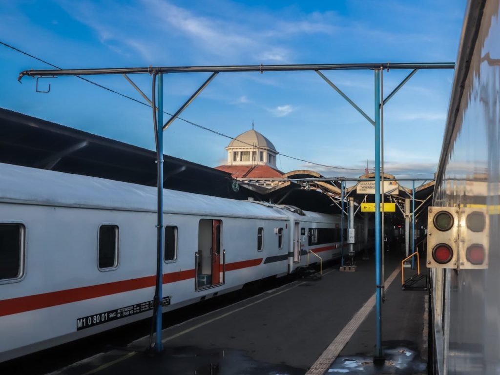 Train Station in Blue Sky Morning