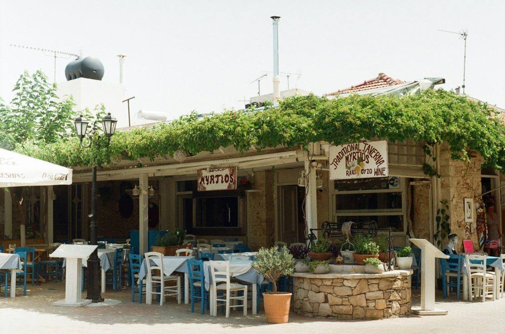 Switchback Pot Taverna, Crete (Fictional Composite)