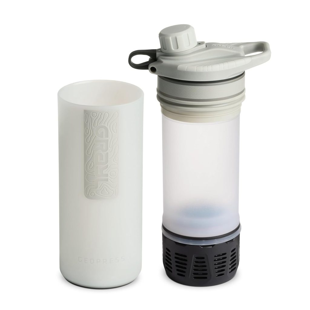 GRAYL GeoPress 24 oz Water Purifier Bottle - Filter for Hiking, Camping, Survival, Travel