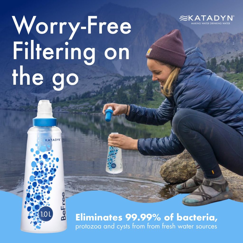 Katadyn BeFree 1.0L Water Filter, Fast Flow, 0.1 Micron EZ Clean Membrane for Endurance Sports, Camping and Backpacking 