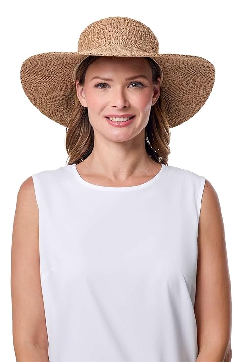 Coolibar UPF 50+ মহিলাদের প্যাকেবল ওয়াইড ব্রিম সান হ্যাট