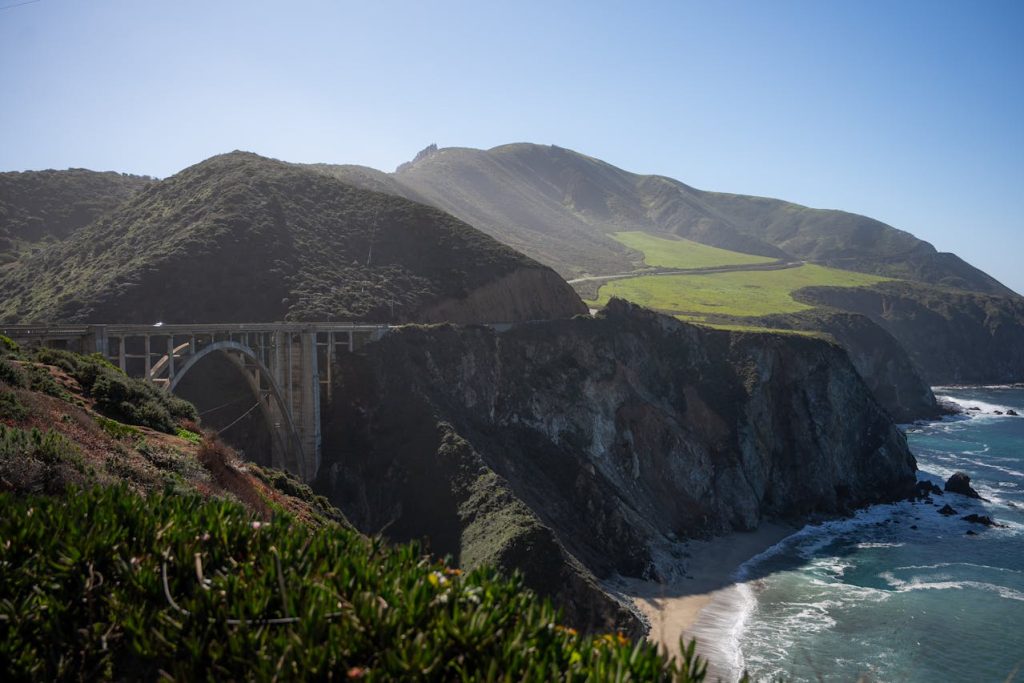 Bixby Creek Bridge on Ocean Coast in USA