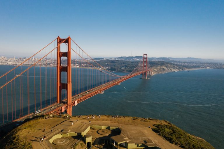 Aerial View of Golden Gate Bridge