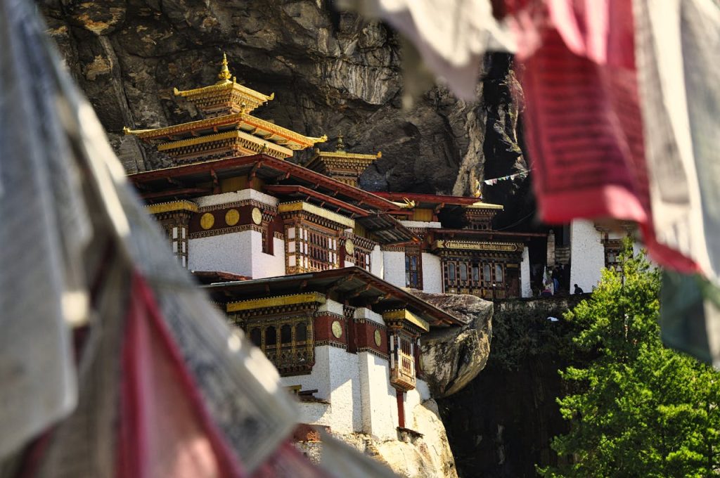 Brown and White Concrete Building in Paro, Bhutan