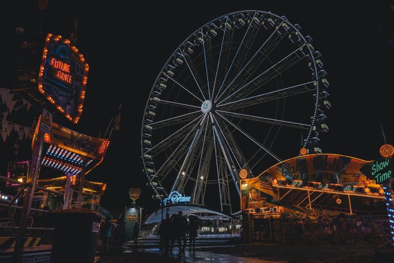 Ferris Wheel During Night Time in Sittard, LI, Netherlands