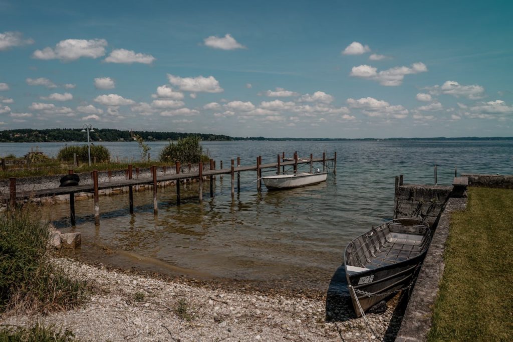 Late-Summer Recreation Lake With Heavy Boat Traffic